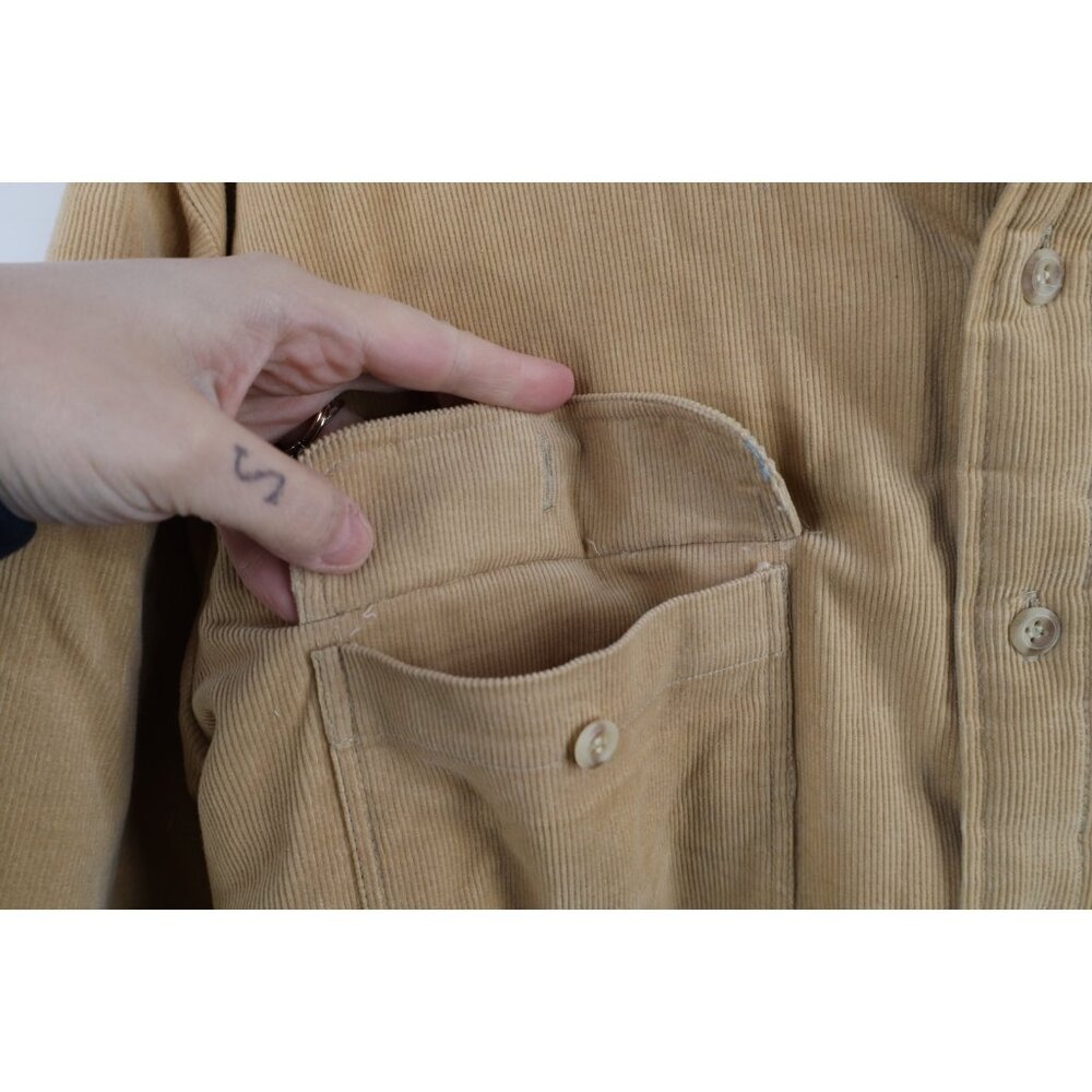 Vtg 70s Streetwear Mens Large Distressed Quilted Corduroy Shirt Jacket Jac Shirt - Picture 13 of 16